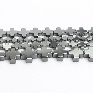 Hematite Stone Beads Cross Loose Beads 15''