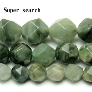 Green Grass Stone Purple Stripe Round Loose Beads 6-10mm