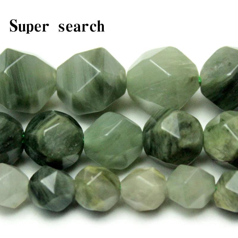 Green Grass Stone Purple Stripe Round Loose Beads 6-10mm