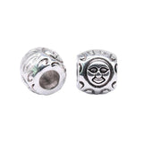 10pcs Sun Face Beads Charms for Jewelry Making DIY Bracelet Antique Silver