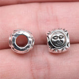 10pcs Sun Face Beads Charms for Jewelry Making DIY Bracelet Antique Silver
