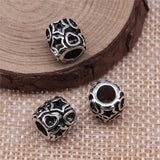 10pcs Big Hole Spacer Beads 10x10mm DIY Bracelet Making Antique Silver