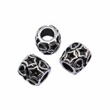 10pcs Big Hole Spacer Beads 10x10mm DIY Bracelet Making Antique Silver