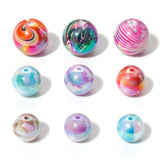 Random Colorful Spiral Acrylic Beads 10PCs for DIY Necklace Bracelets Jewelry