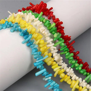 Natural Dyed Coral Beads Irregular Shape Spacer for Jewelry