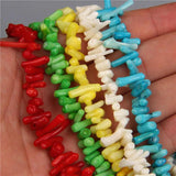 Natural Dyed Coral Beads Irregular Shape Spacer for Jewelry