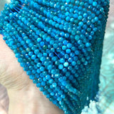 Natural Apatite Stone Loose Beads 2mm 3mm 4mm Faceted Round DIY Jewelry