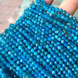Natural Apatite Stone Loose Beads 2mm 3mm 4mm Faceted Round DIY Jewelry