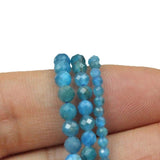 Natural Apatite Stone Loose Beads 2mm 3mm 4mm Faceted Round DIY Jewelry