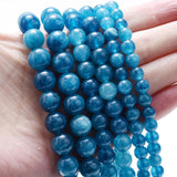 Natural Apatite Stone Beads 6 8 10mm Round Smooth Spacer Beads