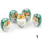 Hand Painted Owl Ceramic Porcelain Beads for Jewelry Making