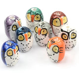 Hand Painted Owl Ceramic Porcelain Beads for Jewelry Making