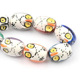 Hand Painted Owl Ceramic Porcelain Beads for Jewelry Making