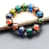 10Pcs Lampwork Glass Beads Round Multicolor for Jewelry Earring DIY