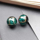 10Pcs Lampwork Glass Beads Round Multicolor for Jewelry Earring DIY