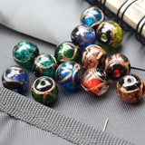 10Pcs Lampwork Glass Beads Round Multicolor for Jewelry Earring DIY