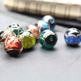 10Pcs Lampwork Glass Beads Round Multicolor for Jewelry Earring DIY