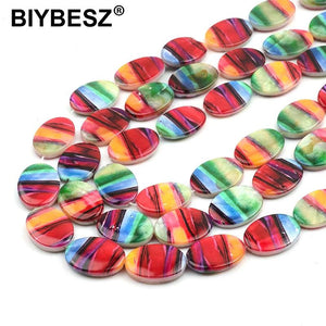 Natural Shell Beads Oval Spacer Beads for DIY Jewelry Making