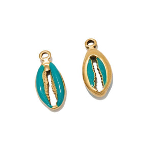 5Pcs Enamel Shell Charms for DIY Bracelets Necklaces