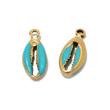 5Pcs Enamel Shell Charms for DIY Bracelets Necklaces