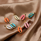 5Pcs Enamel Shell Charms for DIY Bracelets Necklaces