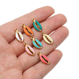 5Pcs Enamel Shell Charms for DIY Bracelets Necklaces