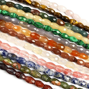 Faceted Natural Stone Beads for Jewelry Making DIY