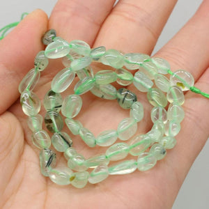 Prehnite Freeform Beads Natural Stone Green Quartz 8mm 14''
