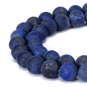 4-20mm Matte Lapis Lazuli Stone Bead Strand DIY Jewelry Necklace Bracelet