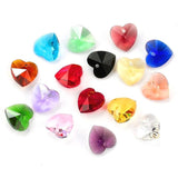 28PCS 14mm Heart Crystal Beads Jewelry Making Austria Charms Earrings Necklace