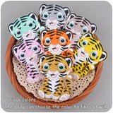Cartoon Animal Silicone Teething Bead Tiger Teether