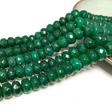 Faceted Ruby Red Emerald Green Chalcedony Loose Stone Beads