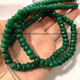 Faceted Ruby Red Emerald Green Chalcedony Loose Stone Beads