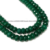 Faceted Ruby Red Emerald Green Chalcedony Loose Stone Beads