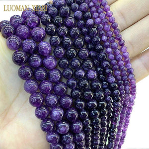 Amethyst Round Stone Beads for Jewelry Making 4/6/8/10MM