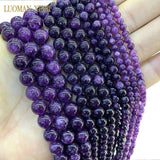 Amethyst Round Stone Beads for Jewelry Making 4/6/8/10MM