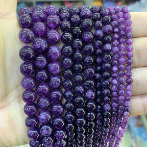 Amethyst Round Stone Beads for Jewelry Making 4/6/8/10MM