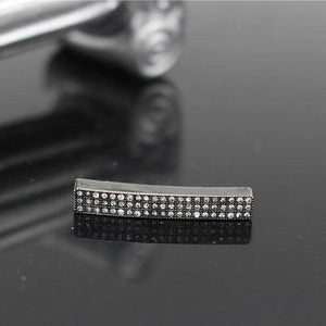 5Pcs/Lot Crystal Pipe Tube Spacer Beads European Charms Pendant 5mm Big Hole