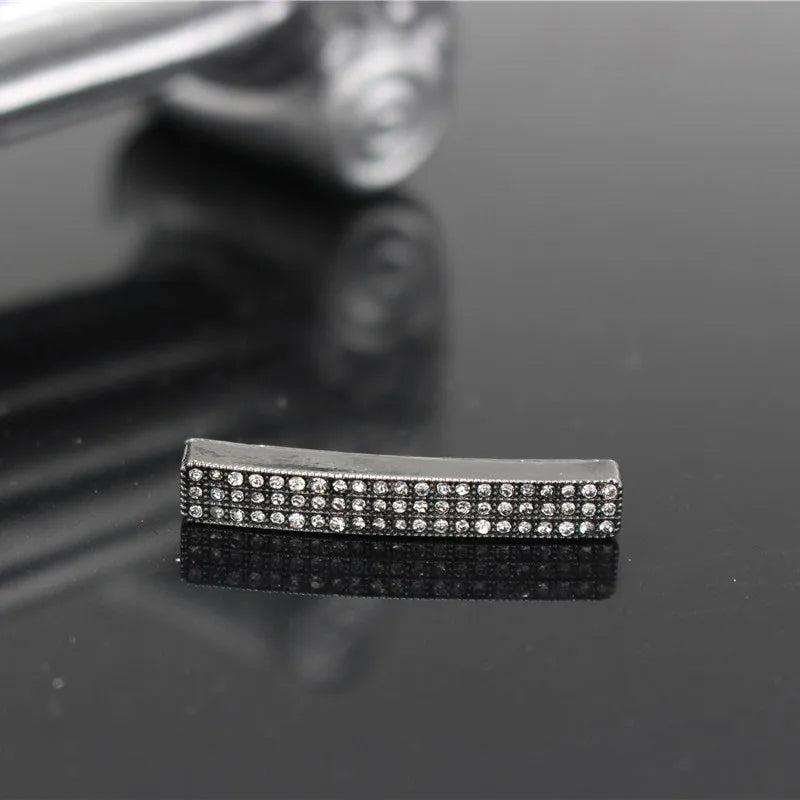 5Pcs/Lot Crystal Pipe Tube Spacer Beads European Charms Pendant 5mm Big Hole