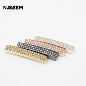 5Pcs/Lot Crystal Pipe Tube Spacer Beads European Charms Pendant 5mm Big Hole