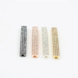 5Pcs/Lot Crystal Pipe Tube Spacer Beads European Charms Pendant 5mm Big Hole