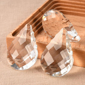 2Pc 50mm Clear Crystal Lampwork Glass Droplet Beads for Chandelier Hanging