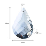 2Pc 50mm Clear Crystal Lampwork Glass Droplet Beads for Chandelier Hanging