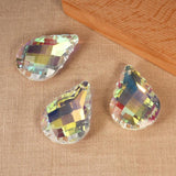 2Pc 50mm Clear Crystal Lampwork Glass Droplet Beads for Chandelier Hanging