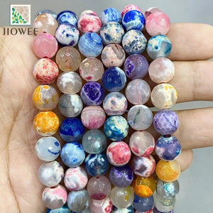 10mm Fire Dragon Veins Agates Loose Beads for DIY Jewelry Making 15''Inch