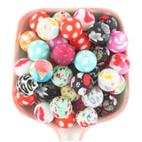 Sunrony Leopard Round Silicone Beads 10Pcs