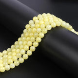 4-10mm Yellow Jades Stone Bead Natural Round Chalcedony Spacer Bead