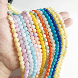 4-10mm Yellow Jades Stone Bead Natural Round Chalcedony Spacer Bead