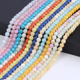 4-10mm Yellow Jades Stone Bead Natural Round Chalcedony Spacer Bead
