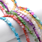 70Pcs 6mm Shell Heart Beads Mother Of Pearl Spacer Beads for Jewelry Making